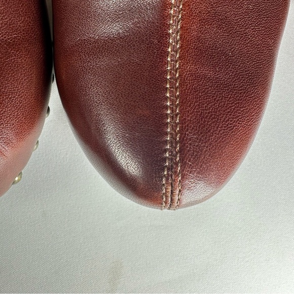 Dansko Rae Chestnut Brown Leather Studded Clogs Chunky Boho Sz 39 EU 8.5/9 US - Picture 14 of 15